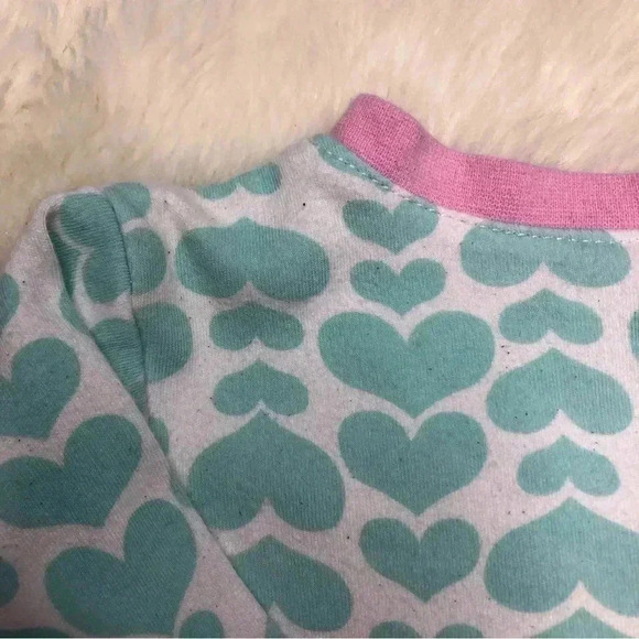 Pekkle Footed Onesie Pajamas White / Blue / Pink Hearts  / Pig Size 3 Months - Picture 16 of 16